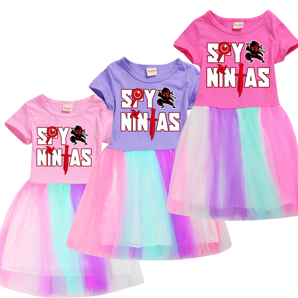 cheap pajama sets	 Girls Summer Casual Dress Cartoon Animal Print SPY NINJAS Baby Girls Clothes Knee-Length Princess Dress for Kid nightgowns and robes	