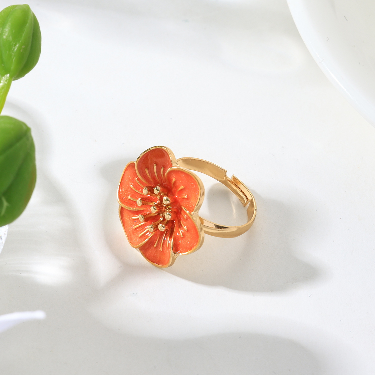 Temperamento transfronterizo europeo y americano Elegante Collar de flores de aceite Pulsera Pendientes Anillo Traje de joyería de estilo palacio retro