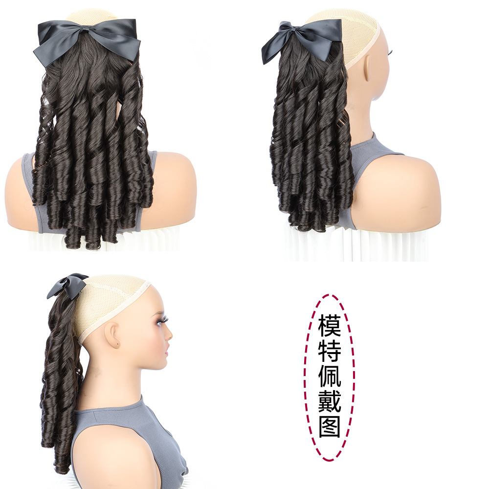 Rizador de pelo de princesa estilo retro rizador de pelo romano Bow Ponytail Bow Princess Ponytail