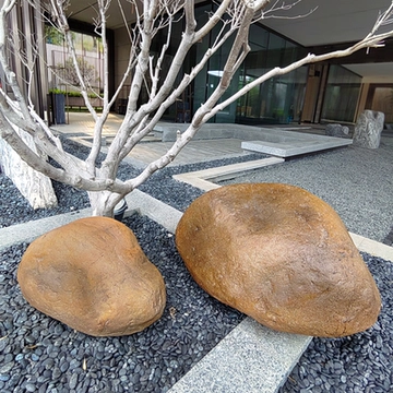 玻璃钢仿真石摆件室内假石造景中式花园小区别墅庭院草坪装饰石头