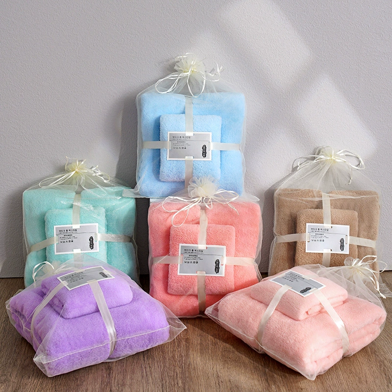 Bath towel, coral velvet set, Birthday gift, increased thickness, water absorbent, wholesale