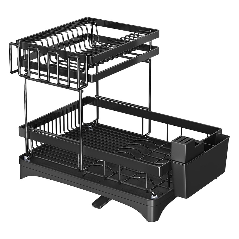 Escurridor de platos de cocina, escurridor, almacenamiento multifuncional de encimera para cuencos, cubiertos, palillos, caja de almacenamiento, portavasos, escurridor de platos, escurridor de cuencos