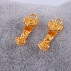 新款沙金小飾品吉祥如意diy紅繩編織項鍊手鍊掛件飾品吊墜配飾批