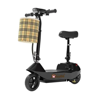 Folding Mobility Scooter Little Dolphin Electric Scooter for Women with Seat and Long Battery Life for Adults (Qatlanan elektrik skuterlər) - black-24v-battery-20-40-mile-range
