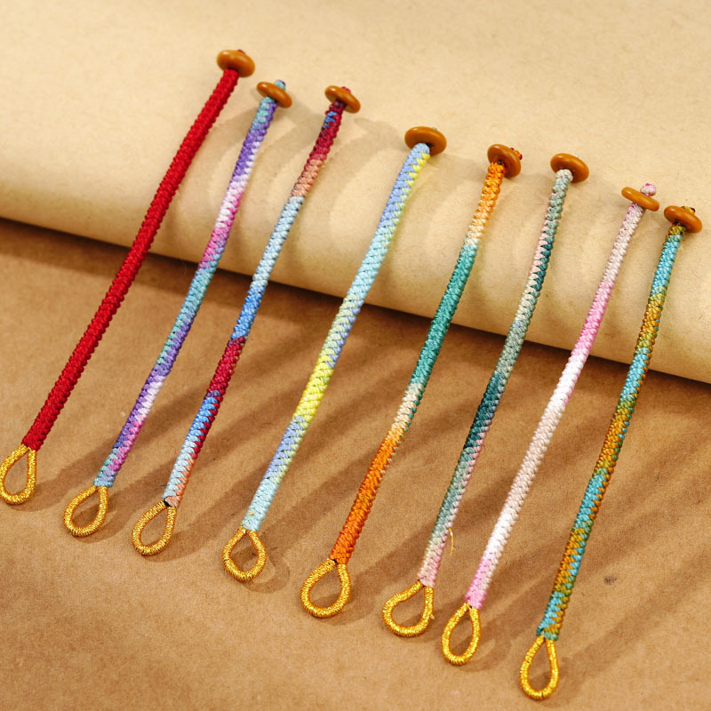 Color Gradient Diamond Knot Keychain DIY Toy Pendant Gradient Thread Ring Buckle Car Buckle Bag Buckle