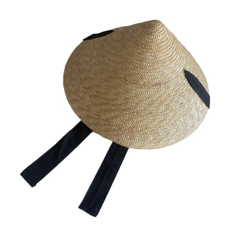 Unisex Elegant Vacation Simple Style Solid Color Big Eaves Straw Hat display picture 2