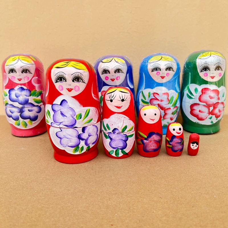 Прилавок питания 5-слойные расписные куклы Русские куклы деревянные туристические поделки куклы детские развивающие игрушки