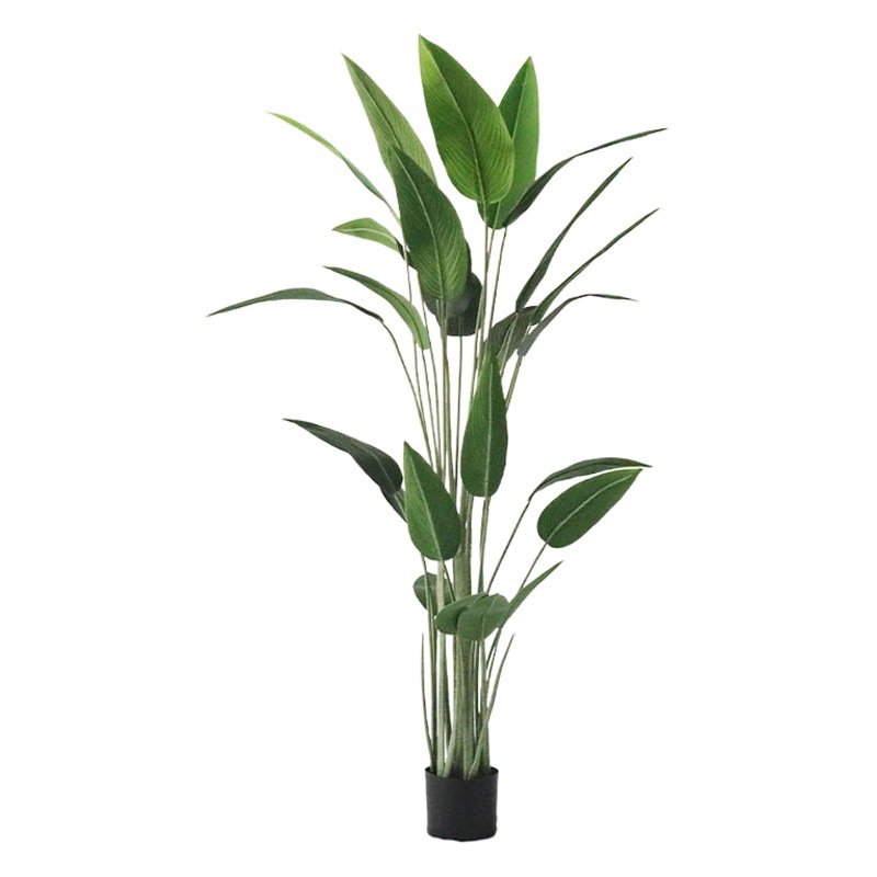 Estilo nórdico en maceta sala de estar hotel restaurante decoración pájaro del paraíso bonsai falsa planta verde bonsai al por mayor simulación Canna