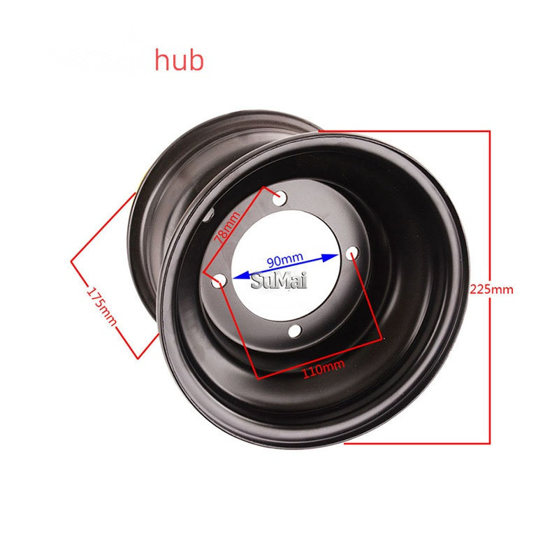 Atv Atv Accessories 19X7.00-8 Tire Rim 18X9.5-8 Four-Wheel Vehicle Steel Rim Four-Hole Wheel Hub