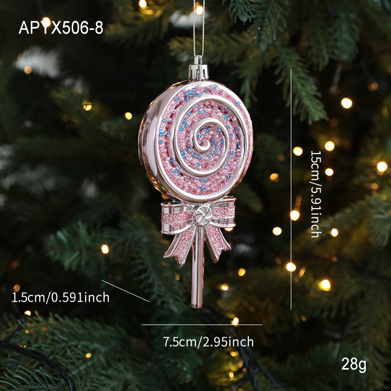 先行販売 ピンクのプラスチック製ペンダント 粉彩風漫画風クリスマスペンダント インスタ映え 立体クリスマスツリー ショーウィンドウデコレーション|undefined