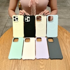 Apple 17 Pro Max用磁気吸着式スマホケース、液体シリコン波紋模様、全面保護、耐衝撃、Apple 16スマホケースにも対応