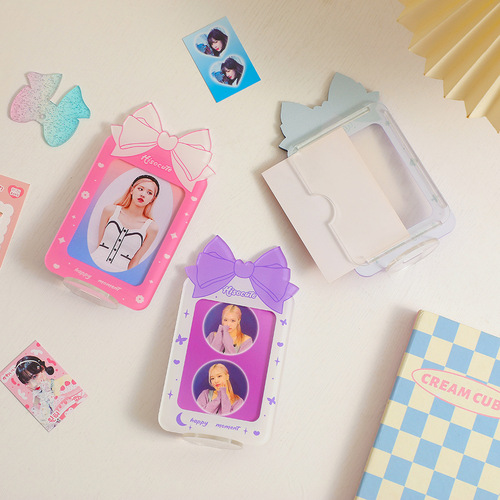 Girls' Korean version of Polaroid desktop transparent photo frame acrylic student 3-inch photo idol star chasing card set table