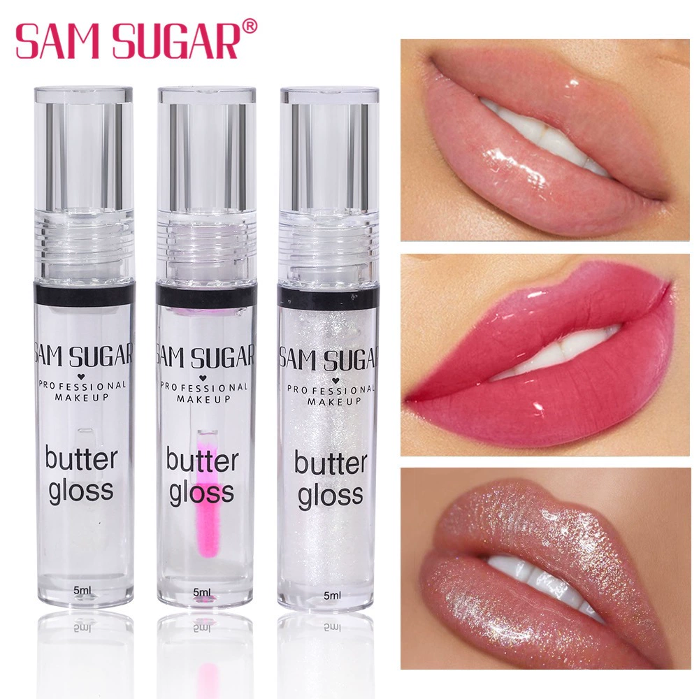 Makeup primer, transparent lip balm, moisturizing lip gloss, 3 colors, mirror effect