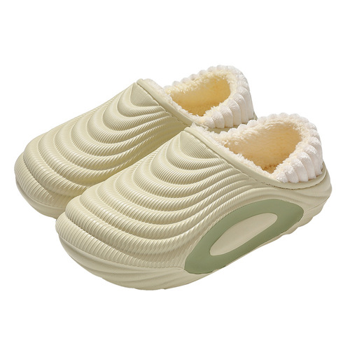 Men's waterproof cotton shoes for winter, soft sole and non-slip, home indoor plush warm bag and cotton slippers for women's wholesale