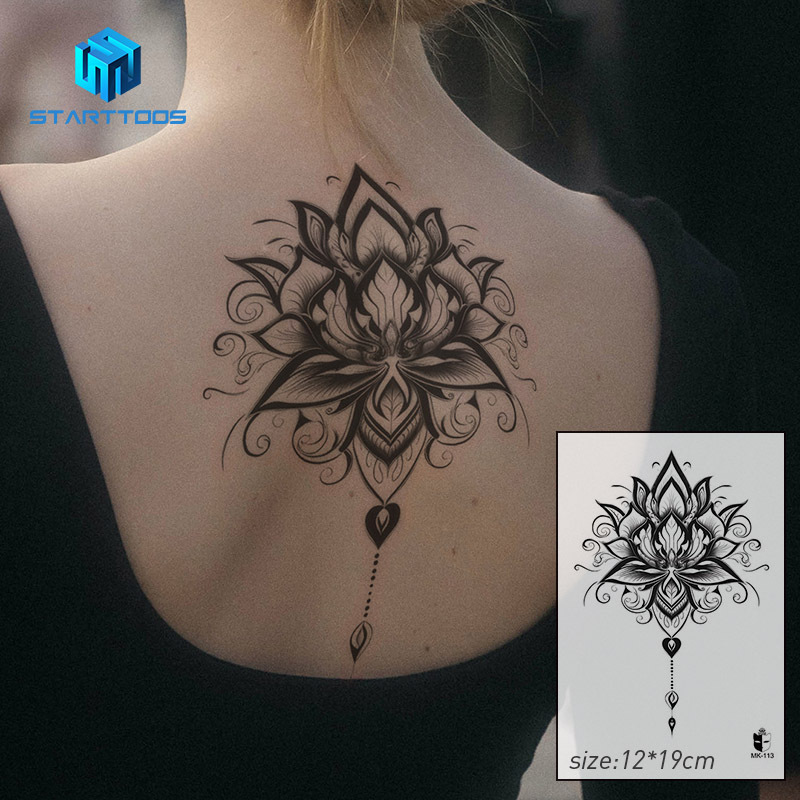 Animal blanco y negro desechable pegatinas de tatuaje belleza pegatinas de tatuaje moda estética patrón de personalidad dama pegatinas de tatuaje