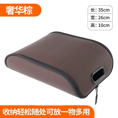 Passenger Seat Storage: Car storage bag/box - passenger-storage-shoe-box-luxury-brown
