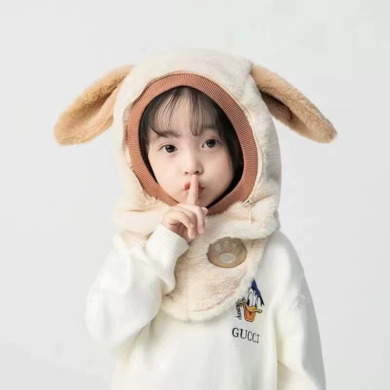 Children's winter hat, keep warm windproof scarf, rabbit