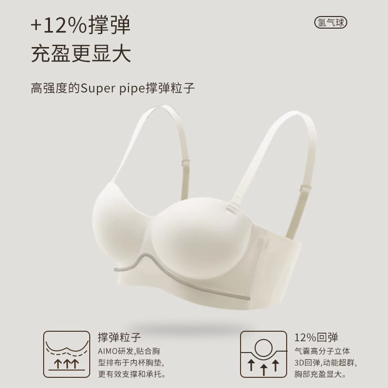 [Wear Cartoon Chest] Strapless Underwear Women's Gathering Non-slip Small Chest Large Summer Traceless Bra