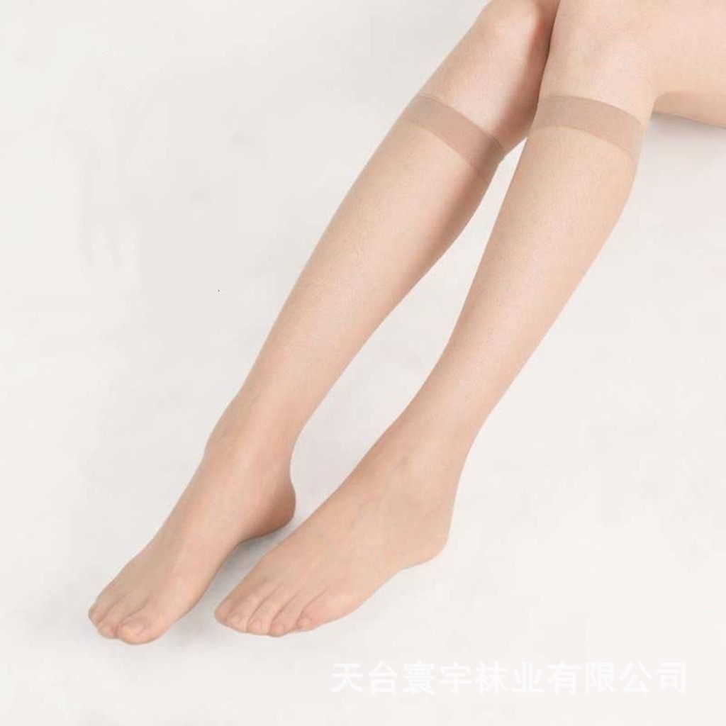 Mid-tube Stockings Women's Anti-snag Silk Summer Ultra-thin Half-cut Black Meat Color Spring and Autumn Mid-length Half-tube Calf Socks for Children