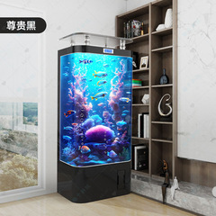 2025新款智能金鱼缸客厅家用中型立式过滤一体生态玻璃免换水族箱