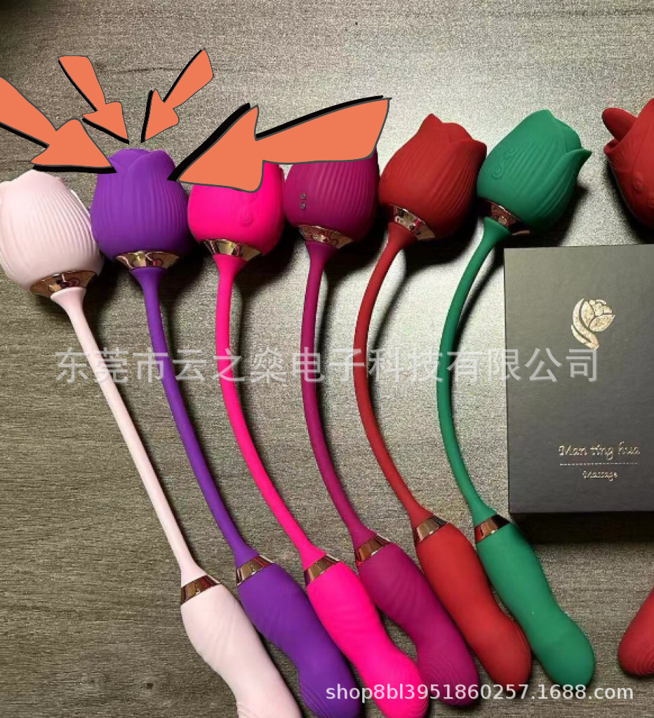 Huevo vibrador telescópico de doble cabeza con forma de rosa y diseño floral completo, función de succión, juguete para adultos de diez frecuencias operado con los dedos para mujeres, de AliExpress transfronterizo.