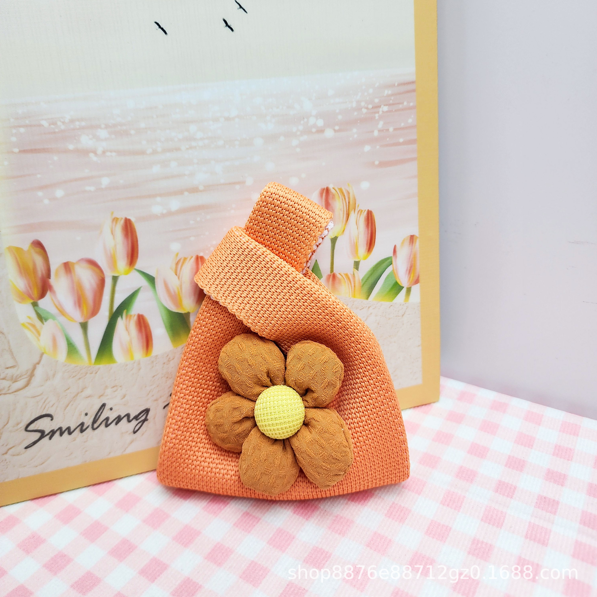 오렌지 플라워 백