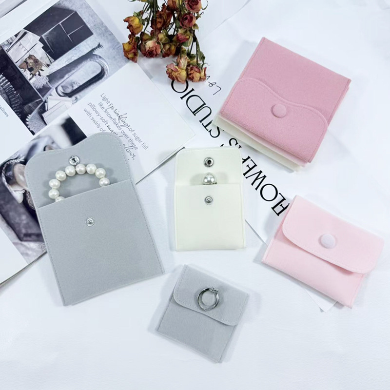 Snap-Button Velvet Bag, Anti-Oxidation Jewelry Storage Bag, Ring Necklace Pendant Small Jewelry Packaging, Portable Jewelry Storage Snap-Button Velvet Bag, Anti-Oxidation Jewelry Storage Bag, Ring Necklace Pendant Small Jewelry Packaging, Portable Jewelry Storage