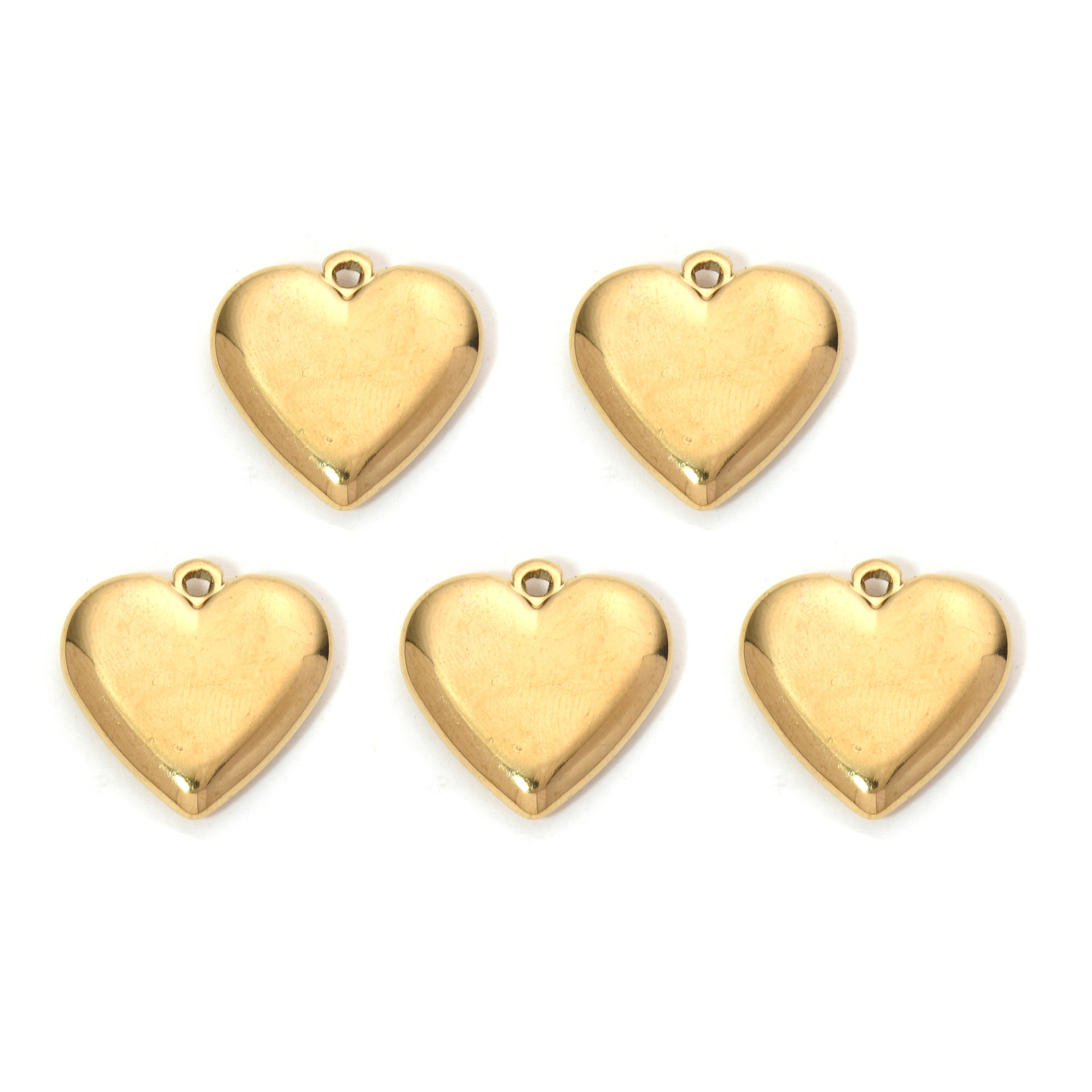 58g Weight 5 PCS/Package 304 Stainless Steel Heart Shape Pendant