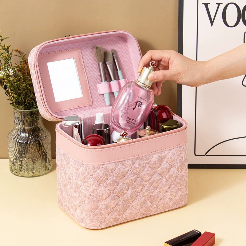 Handheld capacious cosmetic bag for traveling, storage box, gift box