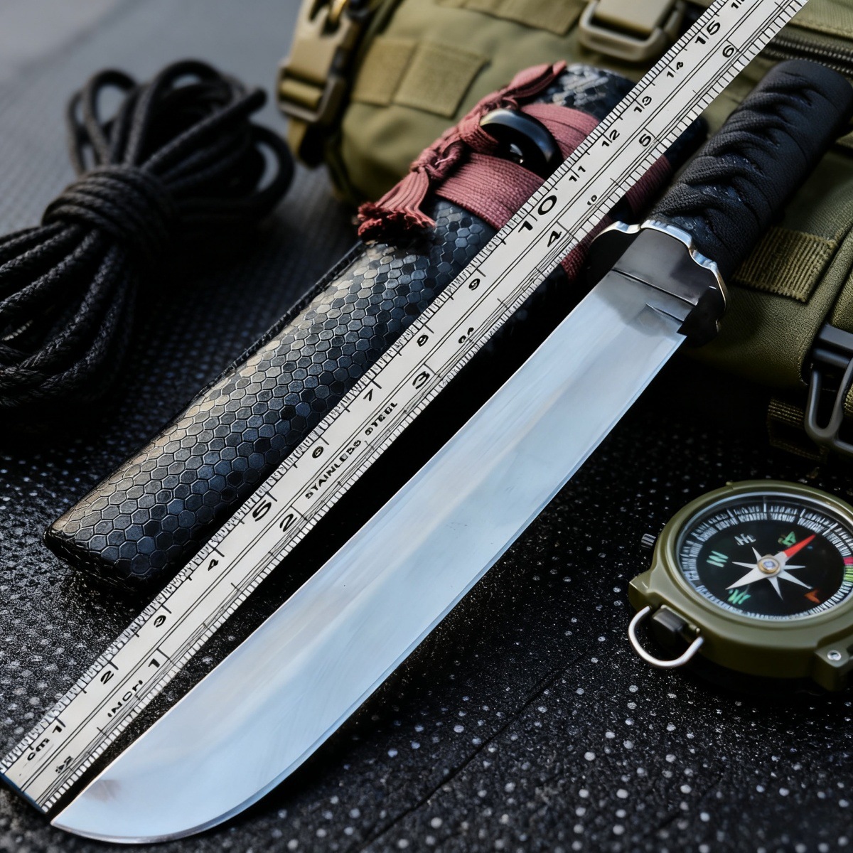 户外生存直刀野营便携高硬度随身刀具防身荒野求生战术野外多用刀
