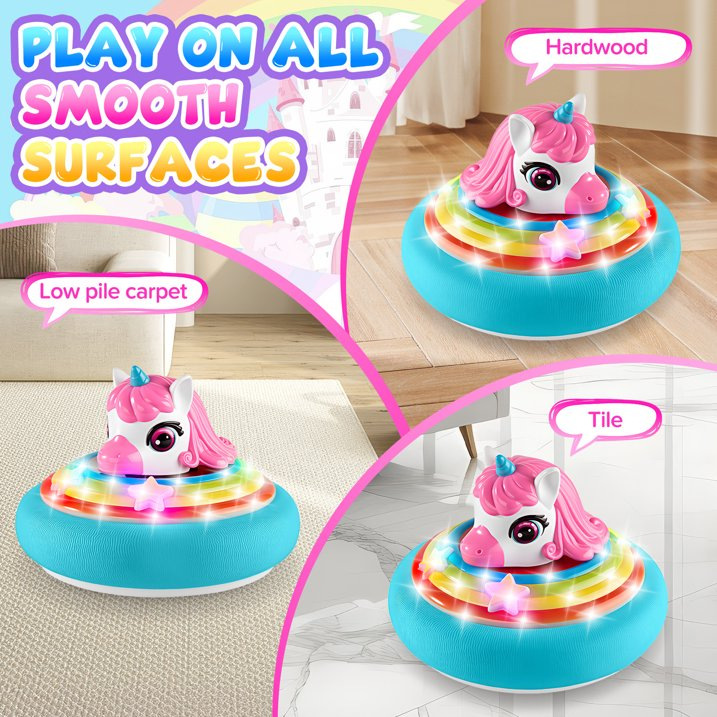 Amazonas luz infantil música de fútbol flotante juguetes unicornio mano a mano cerebro descompresión interactivo juguetes de rompecabezas