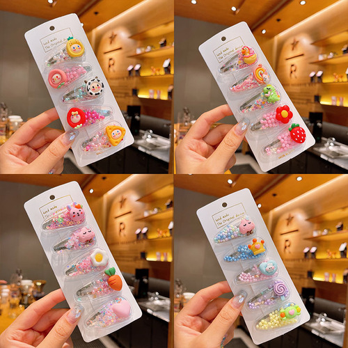 Children's hair accessories baby cute cartoon fruit sequin quicksand BB clip cute princess broken hair bangs clip hairpin