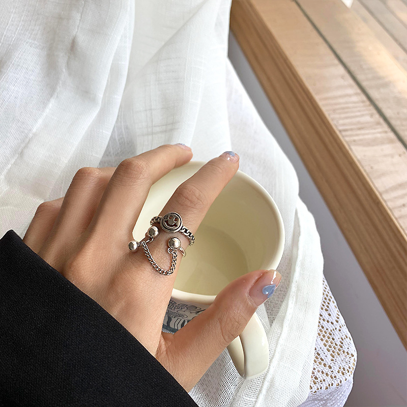 Simple Style Smiley Face Copper Plating Open Ring 1 Piece