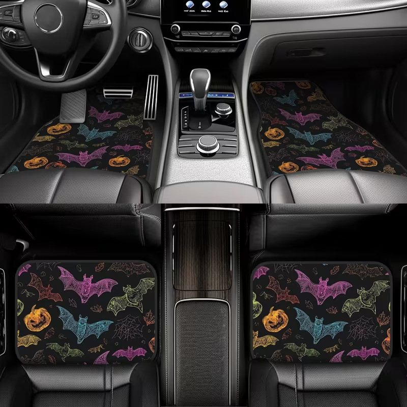 Cross-Border Hot-Selling Halloween Dirt-Resistant Car Floor Mats, Dust-Removing and Mud-Scraping Wire Loop Mats, Thickened and Non-Slip, Can Be Cut and Sold Wholesale