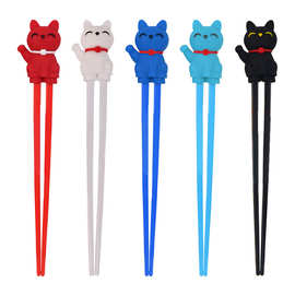 现货直供硅胶招财猫儿童筷子训练筷宝宝练习学习筷3岁6岁学吃饭筷