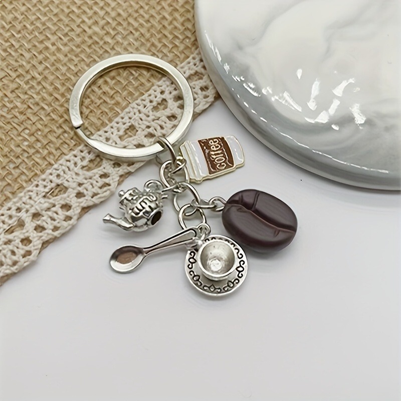 Coffee Beans, Spoon, Cup, Coffee Pot, Coffee Machine, Leisure Time, Coffee Lover, Keychain