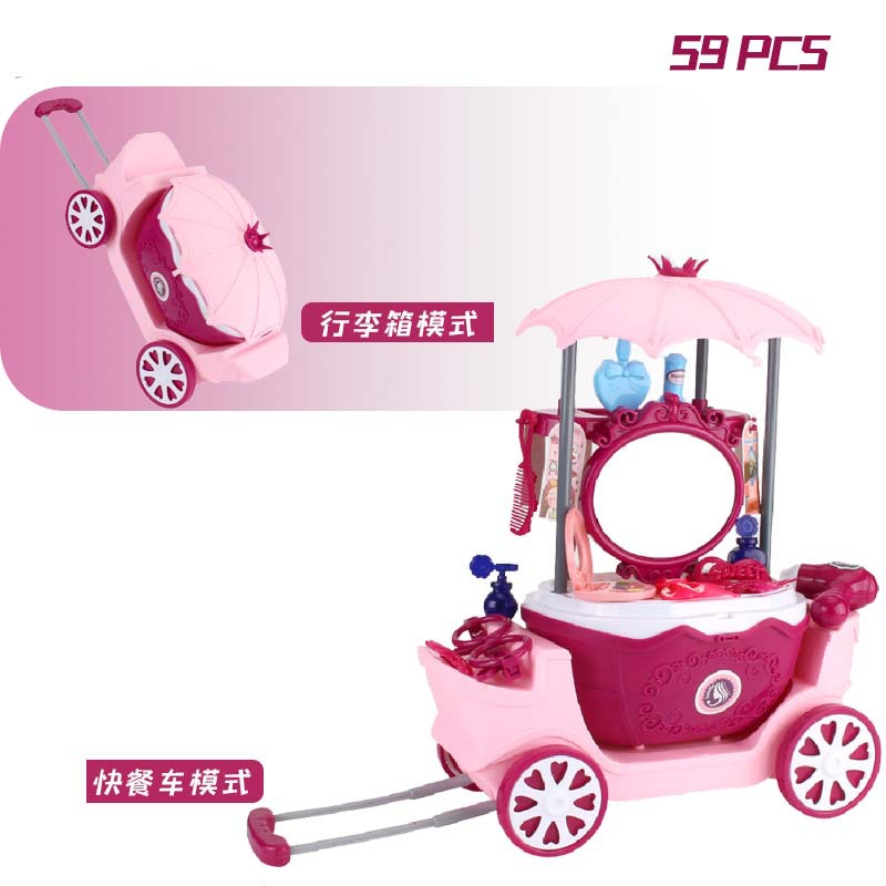 Entrega al por mayor ventas directas de la fábrica niños y niñas jugar casa helado tocador grande princesa carro juguete