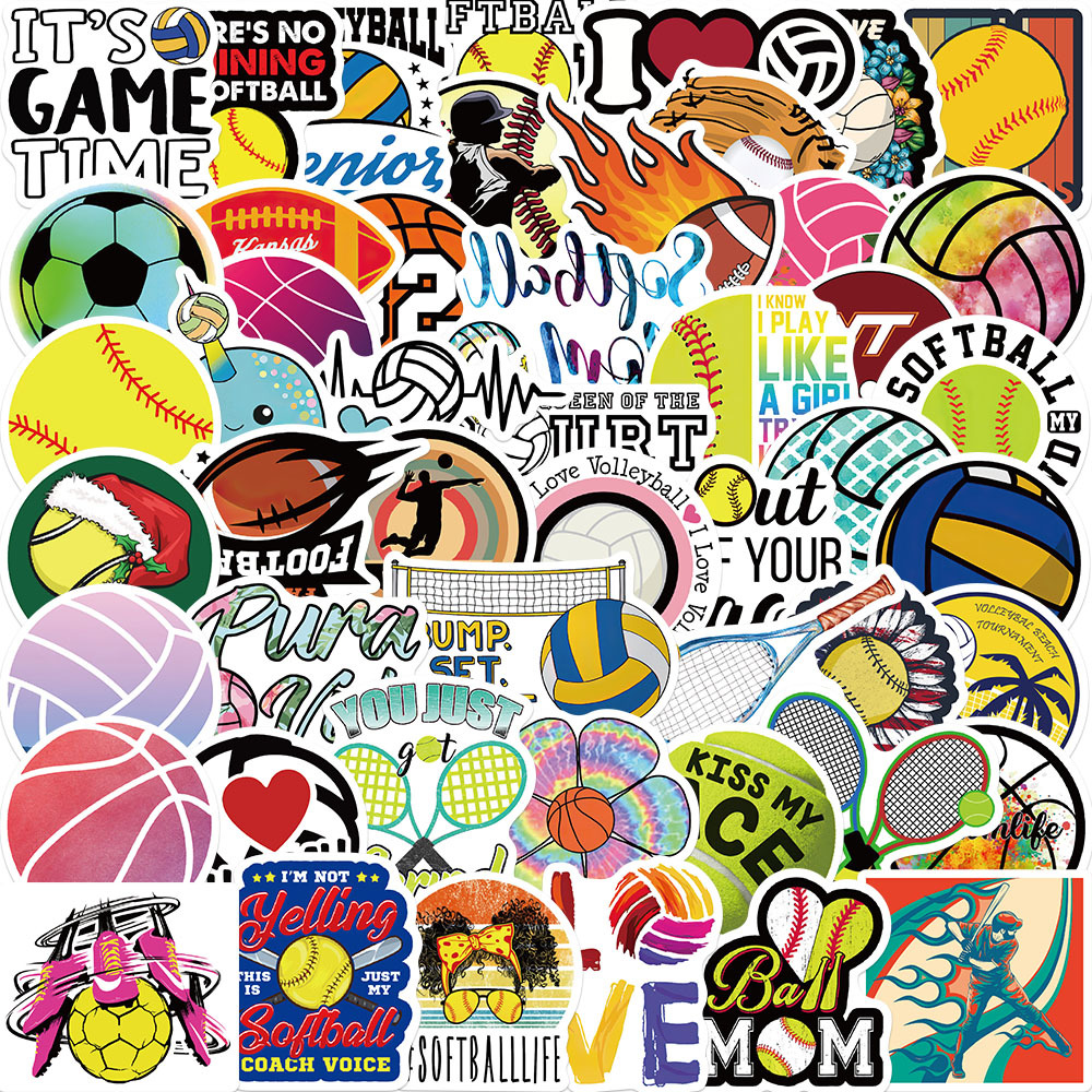 50 Stickers De Cahier De Valise De Décoration Personnalisée De Collection De Sports De Boule display picture 5