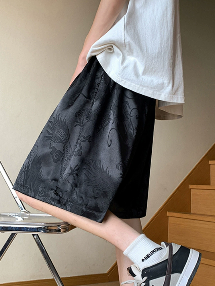Summer silk shorts, quick dry beach trousers, plus size
