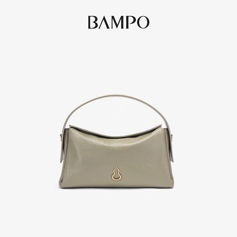 宣璐同款 BAMPO半坡飞檐包 头层牛皮枕头包新款单肩斜挎hobo包女|undefined