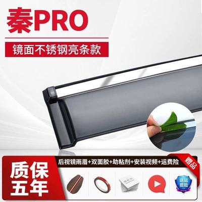 Rain shield Pro rain visor - 4-pieces-qin-pro-all-versions-stainless-steel-bright-strips
