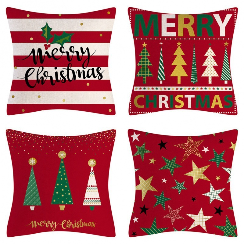 クリスマス枕カバー家の装飾枕 4 点セットリビングルームソファクッションカバー寝室の枕メーカー卸売|undefined