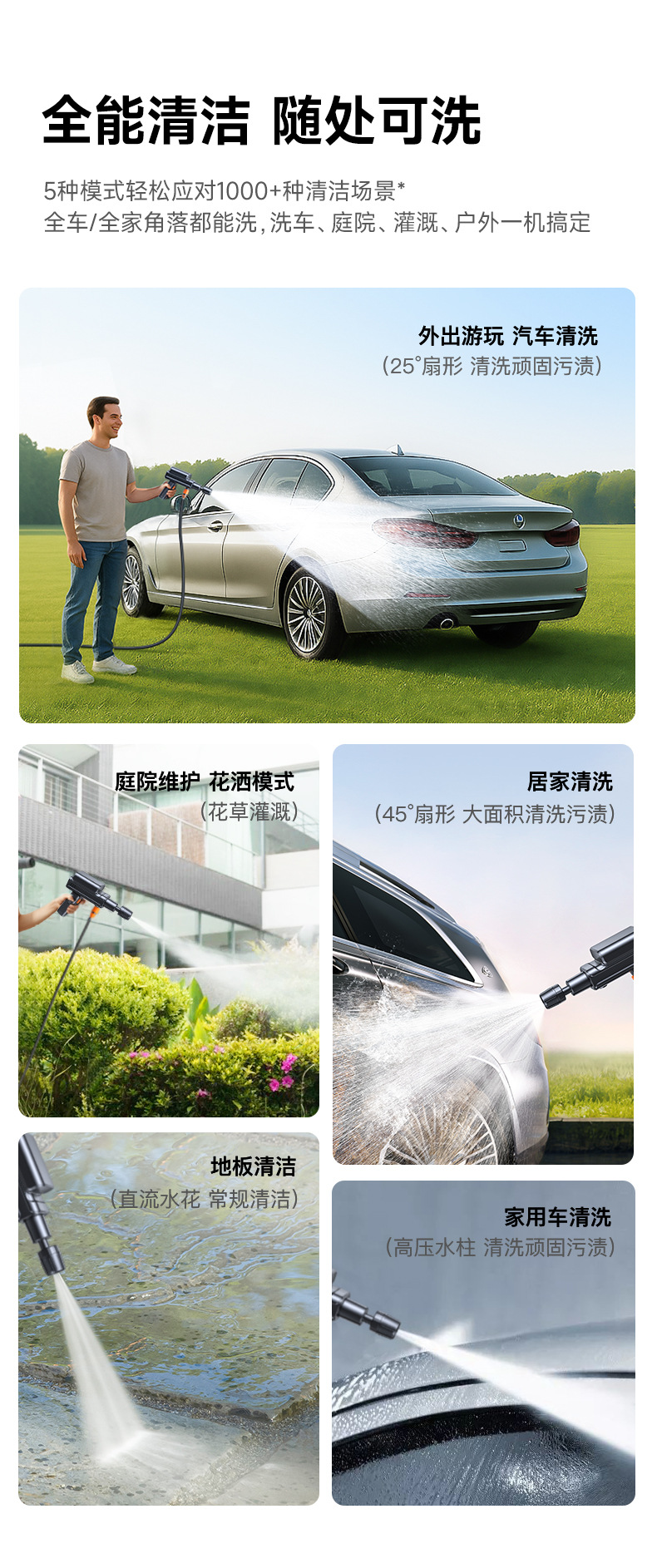 Wireless Car Washer High Pressure Washer Electric Lithium Battery