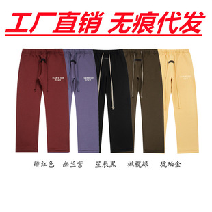 Wholesale American fashion brand 24ss autumn and winter drawstring letter logo printing new men's and women's loose casual trousers
