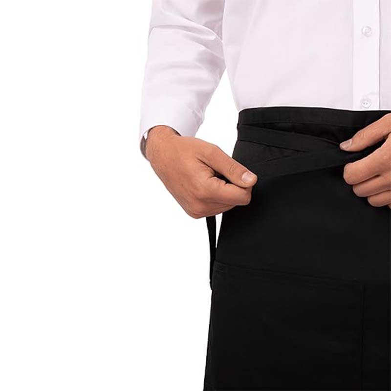 Amazon transfronterizo poliéster algodón delantal cocinero restaurante casero ropa de trabajo hombre y mujer delantal corto fábrica al por mayor