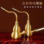 黄铜葫芦水烟壶两用型便携式水烟斗旱烟水烟烟嘴过滤器带水新式
