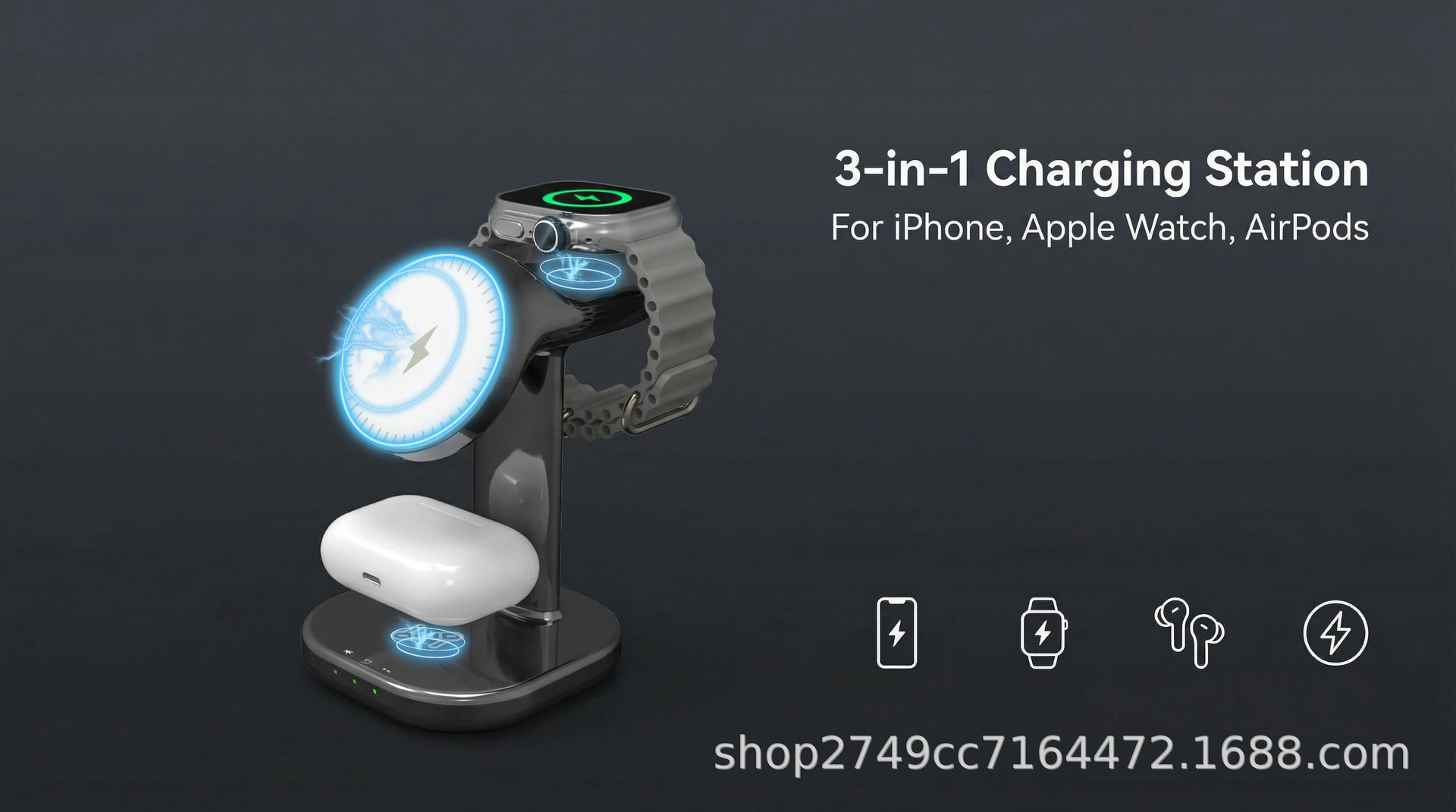 Qi2磁吸无线充适用苹果手机手表AirPods Qi2.2无线充电15W 25W
