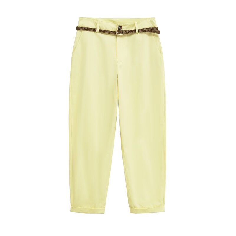 Za Foreign Trade Cross-Border Fashion Women's Clothing 2025 New Arrivals Ins French Style Fashion Woven Belt Casual Long Pants Za Foreign Trade Cross-Border Fashion Women's Clothing 2025 New Arrivals Ins French Style Fashion Woven Belt Casual Long Pants