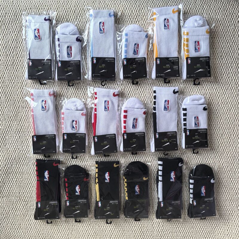 Nba Professional Basketball Men's Sports Socks Thick Towel Bottom Women's Mid-Length Anti-Slip Hook Socks Wholesale Independent Packaging