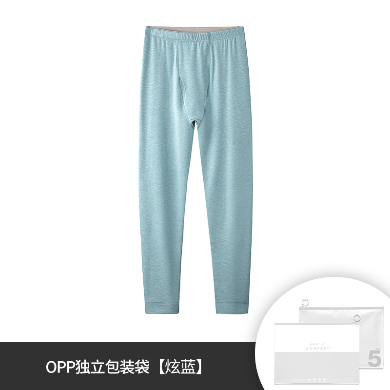 [Super suave y cálido] Nuevos pantalones térmicos transfronterizos más lana de seda gruesa de terciopelo otoño e invierno pantalones largos sin costuras para hombres en stock